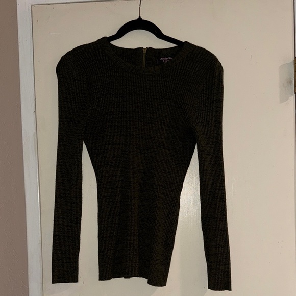 Hooked Up by IOT Sweaters - Dark Green Knit Long Sleeve Sweater